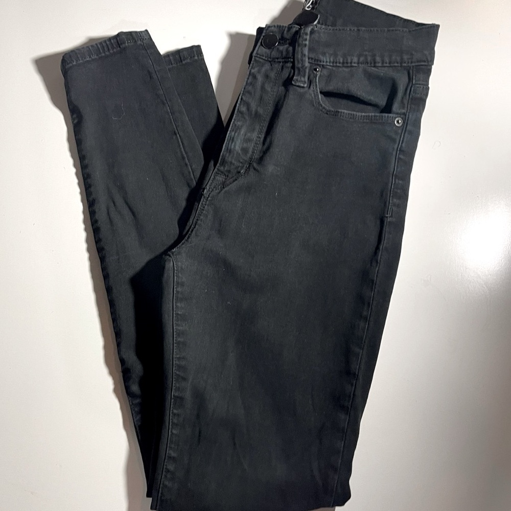 Black high waisted slim fit denim